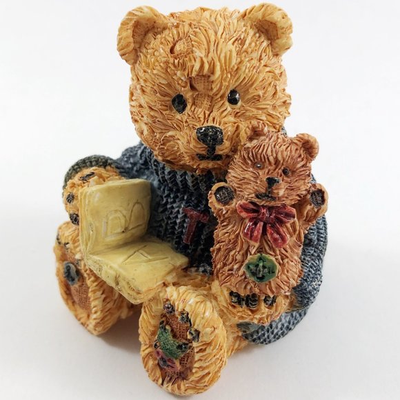 Vintage YOUNG'S Resin Bear Figurines - Rustic Baby Bears Nursery Collection - Picture 3 of 14